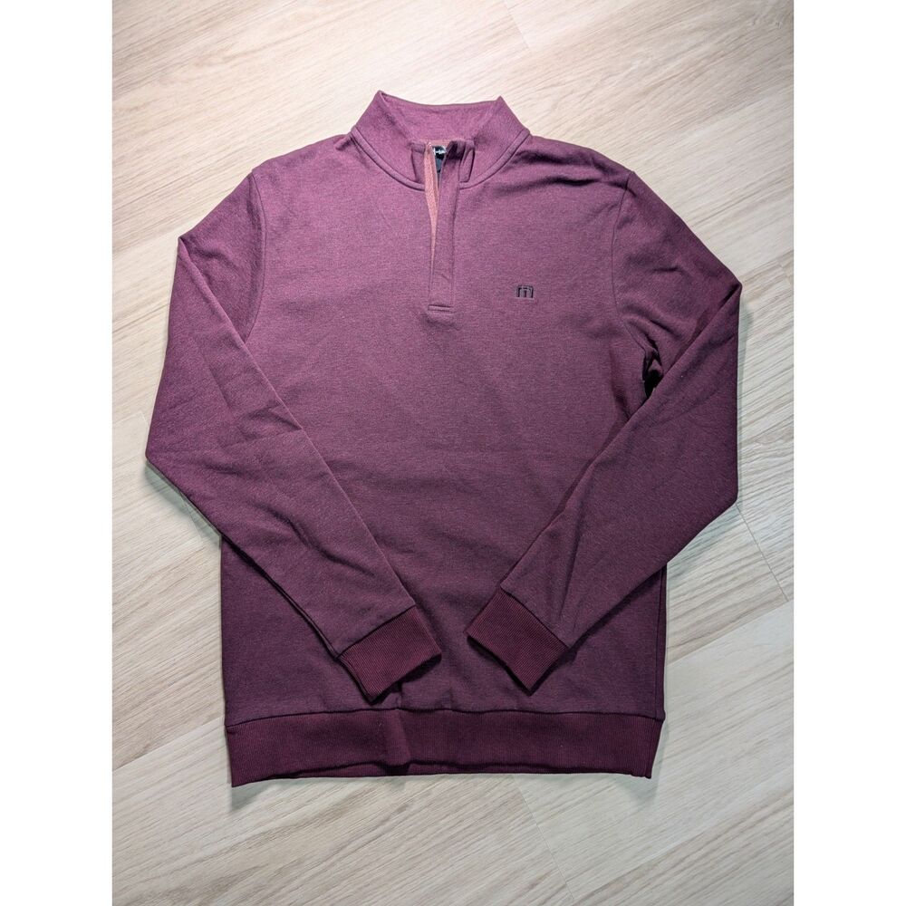 TravisMathew Cloud 2.0 Quarter Zip Pullover Men’s M Burgundy Maroon Sweater NWT